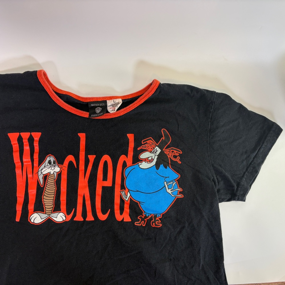 VTG 1997 WB Warner Bros Wicked Bugs Bunny Witch Hazel Halloween Womens L Tee‎